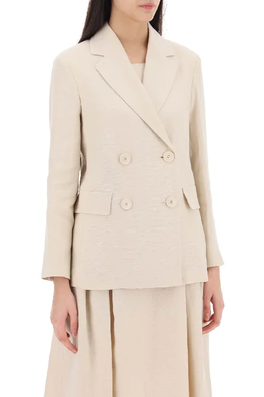 lightweight winter coat's Max Mara Laura's Double-Breasted Linen Bl