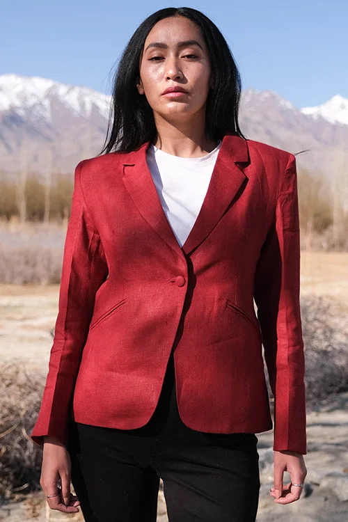 Epic Deals chic outerwearOkhai 'Redberry' Linen Cotton Blazer