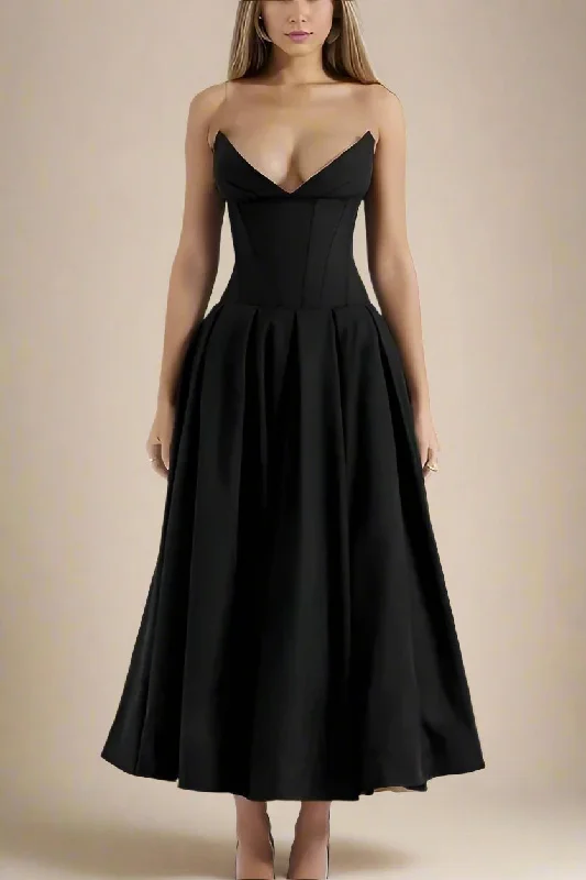 New Arrival trendy wrap dressGabbi Bodycon Midi Dress - Classic Black