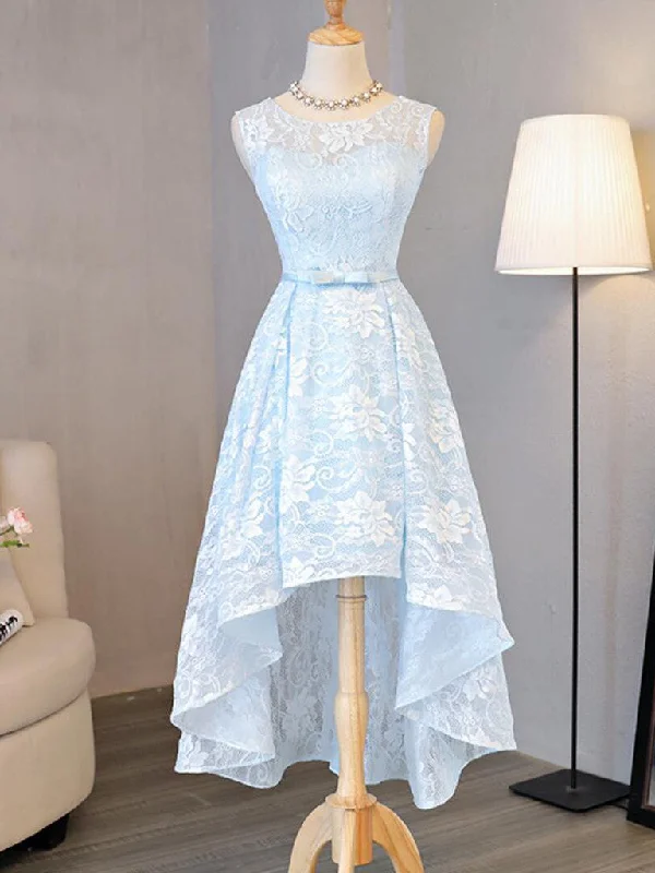 Lowest Prices Homecoming Dress Light Sky Blue Asymmetrical Short Prom Dress Party Dress JK252