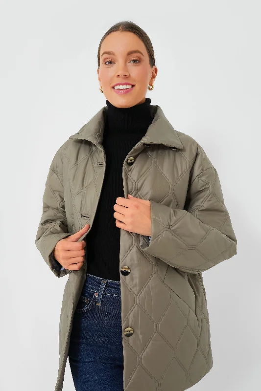 Price Drop fitted coatFallen Rock Shiny Quilt Jacket