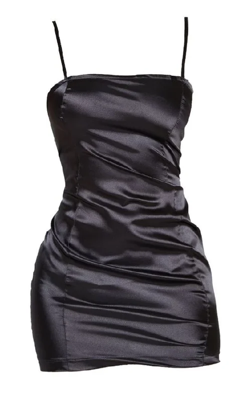 classic fit-and-flare dressSexy Black Bodycon Dress,Short Homecoming Dress Y2034