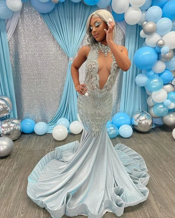 chic shift dressLuxurious Mermaid Long Prom Dress For Black Girls Y1664