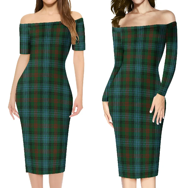 Extra Savings Ross Hunting Tartan Off Shoulder Lady Dress