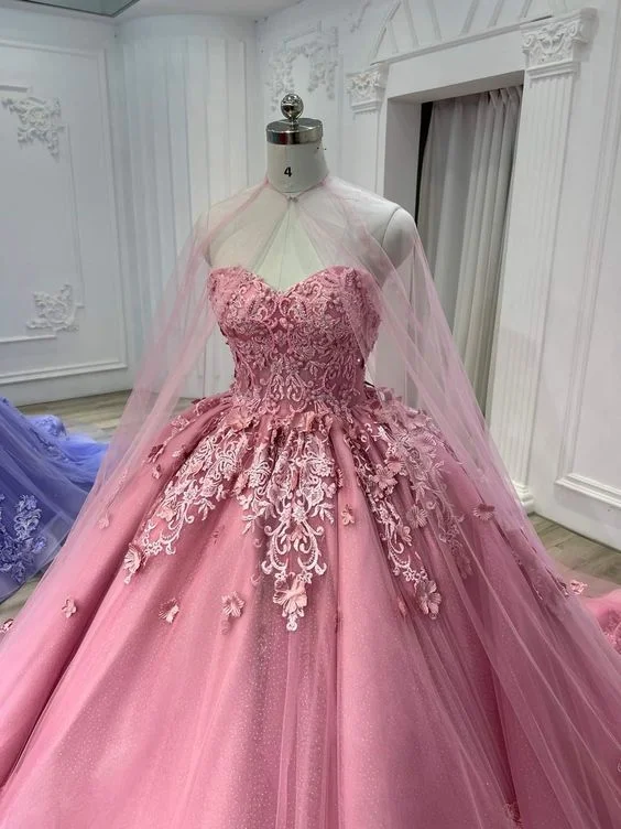 Best Bargains casual midi dressSweetheart Pink Tulle Lace Ball Gown With Tulle Cape Sweet 16 Dress Y709 Best Bargains casual midi dressSweetheart Pink Tulle Lace Ball Gown With Tulle Cape Sweet 16 Dress Y709