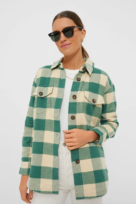 Friends and Family Sale everyday winter coatGreen and Cream Buffalo Check Updated Bailey Shacket