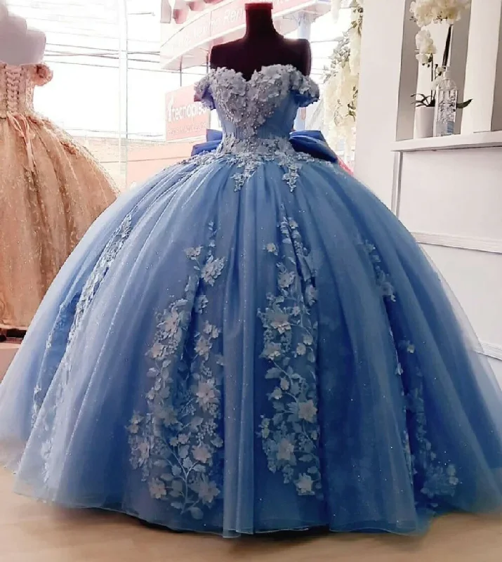 shift dressBeaded Princess Quinceanera Dresses with Big Bow Sweet 15 16 Ball Gown Y1485