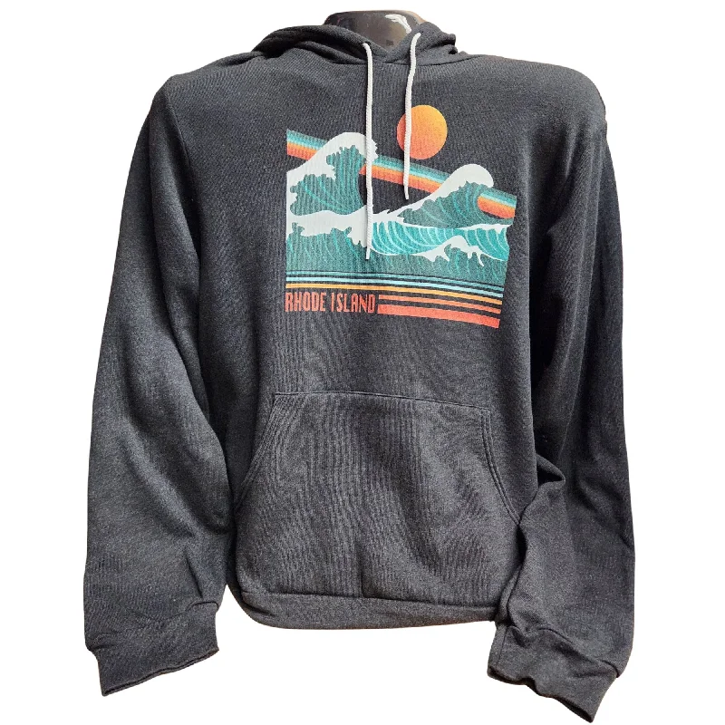 Today’s Deal fashion gym hoodieCrashing Waves Heather Black Vintage Unisex Pullover Hoodie