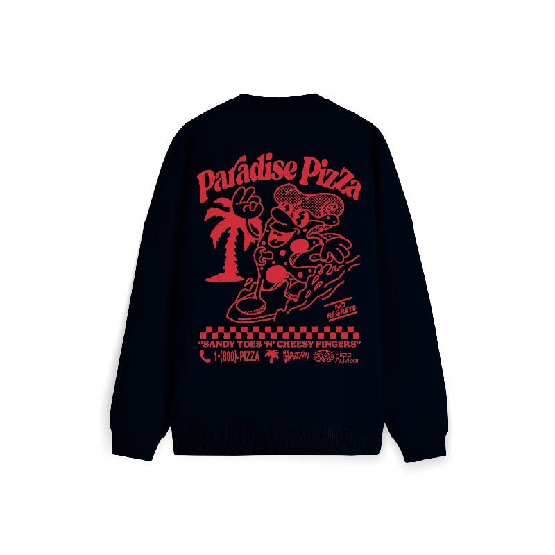 stylish hoodieParadise Pizza Sweater - Black