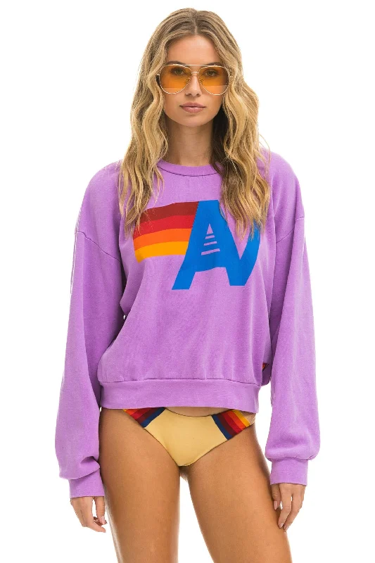 athletic streetwear sweatshirtLOGO RELAXED CREW SWEATSHIRT - NEON PURPLE