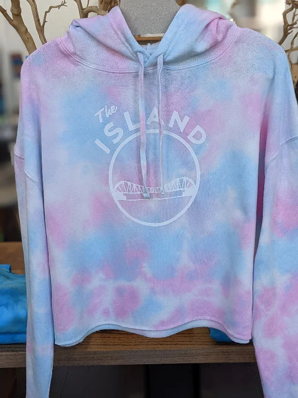 sporty hoodieTHE ISLAND ADULT TIE DYE CROPPED HOODIE