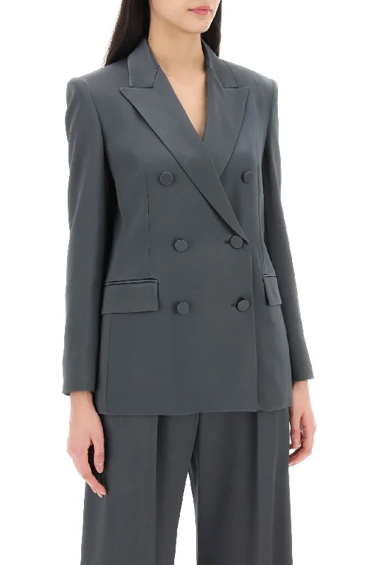 Buy Now relaxed winter jacketMax Mara Studio Teiera Satin Double-Breasted Blazer