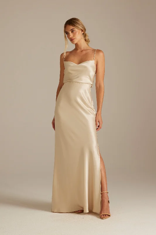 Online Only tiered dressCameron Champagne