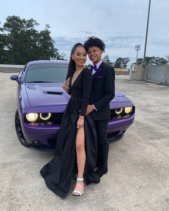 Daily Specials wool dressLong Prom Dresses, Long Sleeve Black Prom Dresses With Slit A Line Prom Dresses Y1224