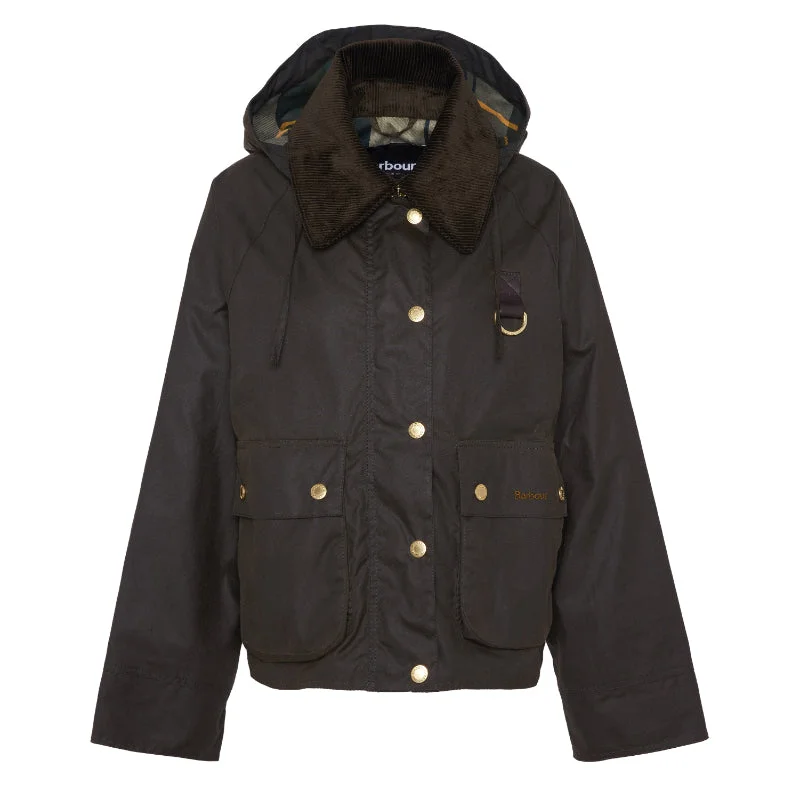 zip-up jacketBarbour Reighton Wax Ladies Jacket - Olive/Ancient