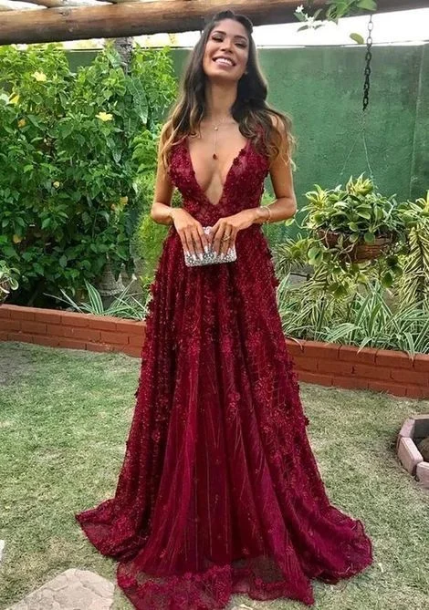 Limited Time elegant maxi dressCharming A Line V Neck Burgundy Lace Prom Dresses, Chic Evening Party Dresses Y800 Limited Time elegant maxi dressCharming A Line V Neck Burgundy Lace Prom Dresses, Chic Evening Party Dresses Y800