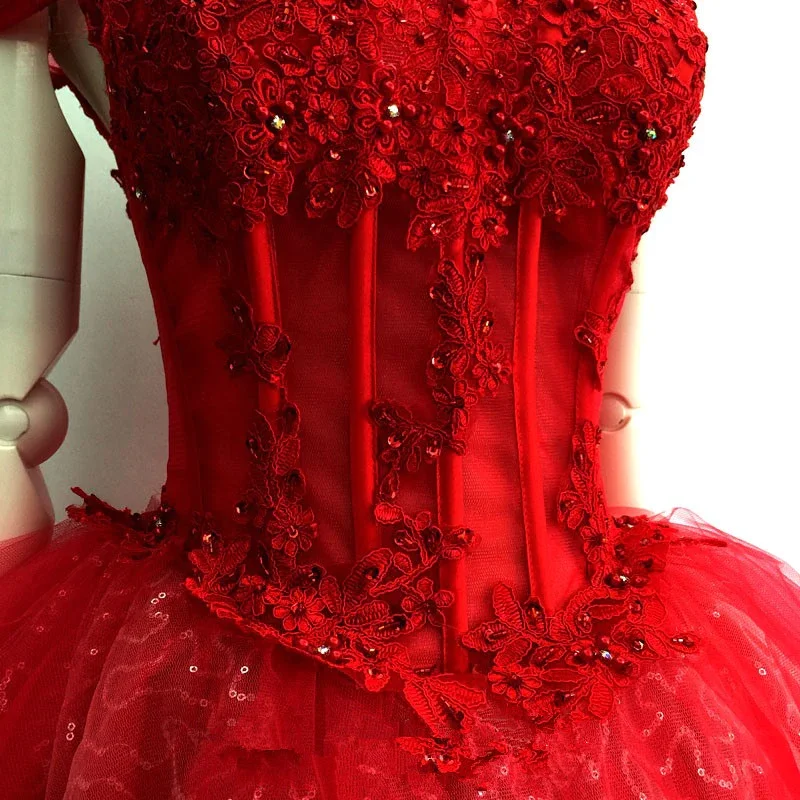 Bonus Savings floral midi dressAdorable Red Sweetheart Shiny Tulle Off Shoulder Short Homecoming Dress, Red Party Dress Y1212