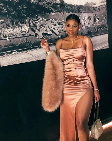 Today’s Special floral dressSexy Bodycon Spaghetti Straps Blush Satin Slit Prom Dresses Y876 Today’s Special floral dressSexy Bodycon Spaghetti Straps Blush Satin Slit Prom Dresses Y876