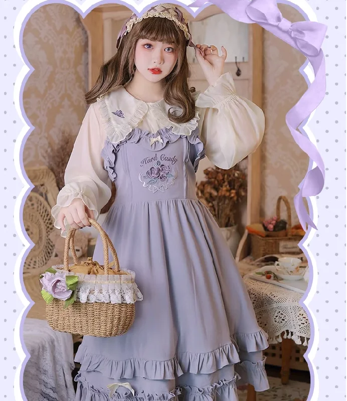 purple JSK suspender skirt