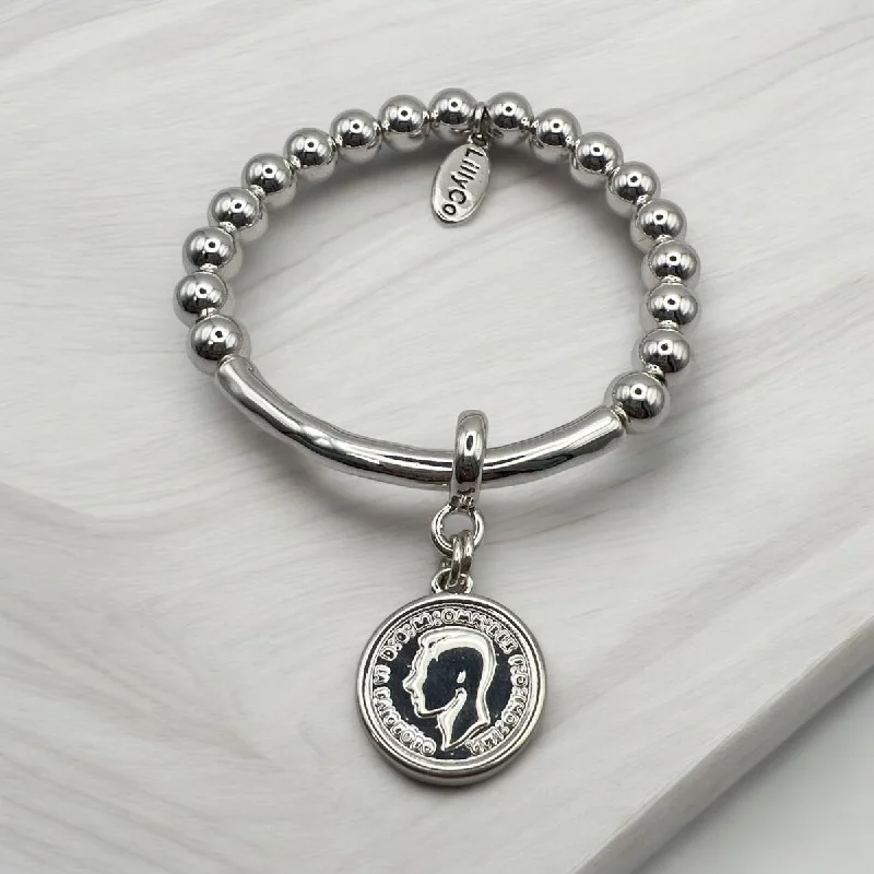 Overstock evening dressSilver Coin Braclet
