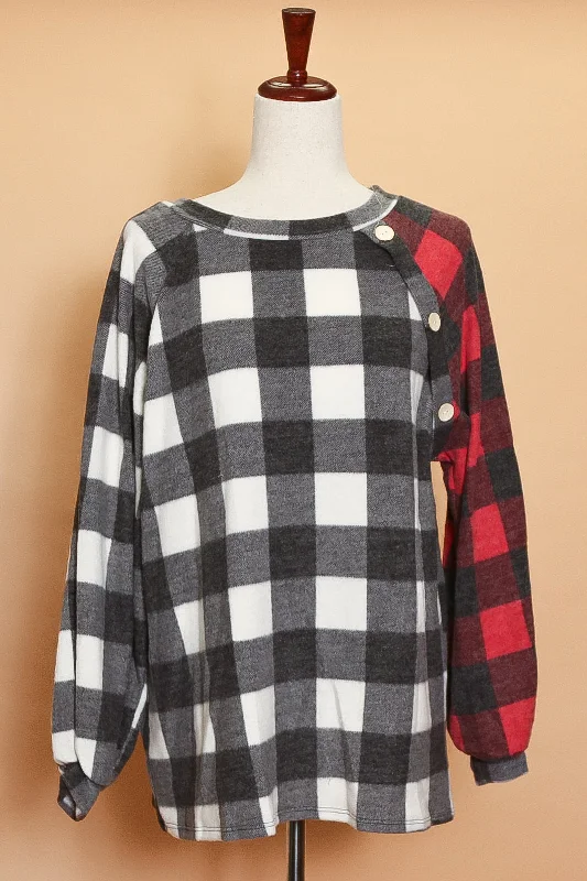 cold weather coatPlus Ivory & Red Plaid Button Sweater