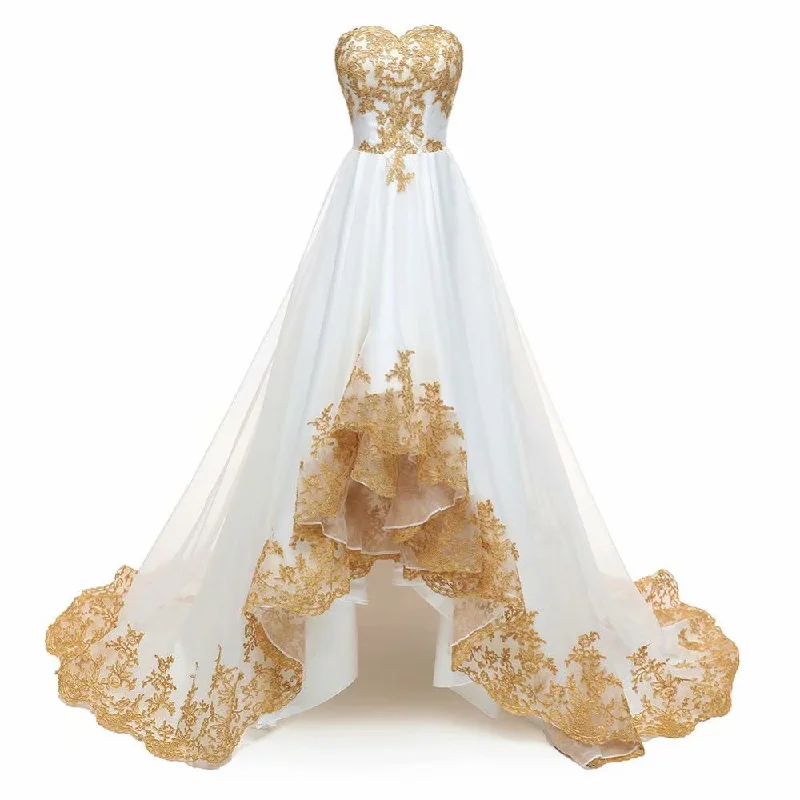 Limited Edition winter dressHigh Low Prom Dresses Sweetheart Neckline Sleeveless Zipper Back Chapel Train Tulle Lace Applique Party Dress Formal Gown Y603 Limited Edition winter dressHigh Low Prom Dresses Sweetheart Neckline Sleeveless Zipper Back Chapel Train Tulle Lace Applique Party Dress Formal Gown Y603