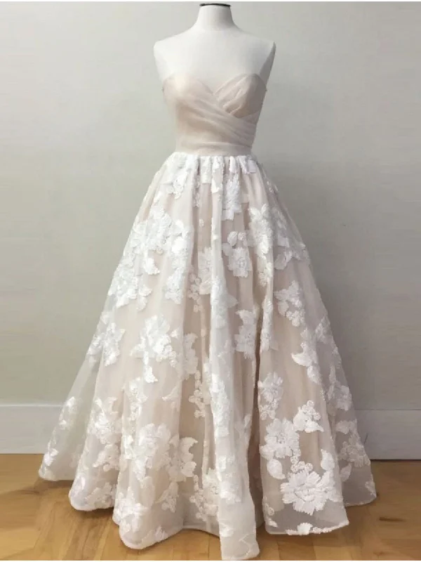 Time-Limited Offer Sexy Prom Dresses Sweetheart Floor-length Organza Lace Prom Dress/Evening Dress JKL379