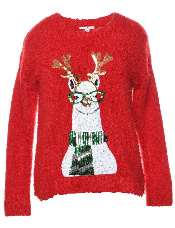 Bargain Blast sleek jacketAnimal Design Christmas Jumper - S