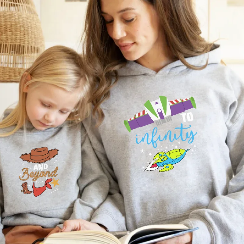 classic gym sweatshirtTo Infinity & Beyond Matching Heather Grey Hoodies