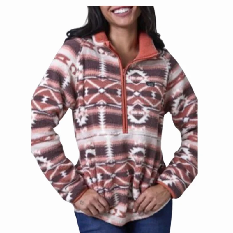 Fantastic Offers zip-up jacketWomen's Roswell Rust Red Fleece Sweatshirt WSW0000003