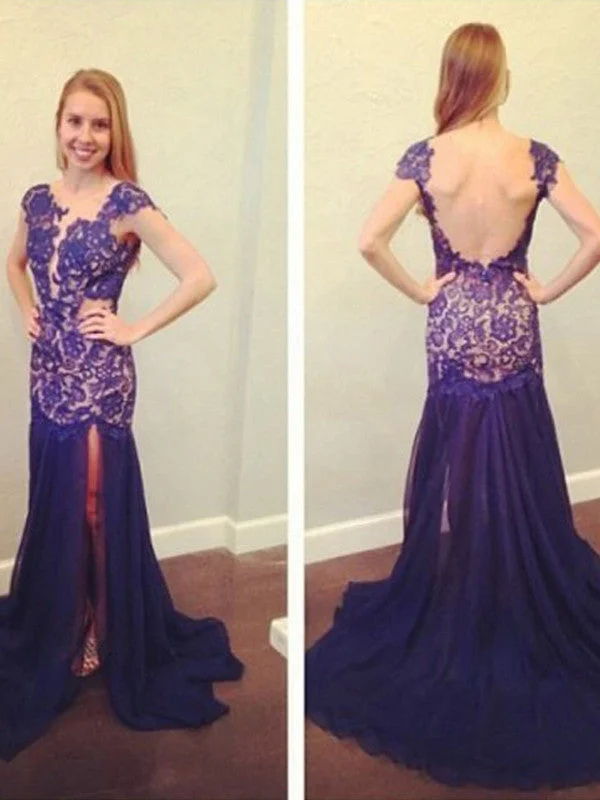 Steals and Deals prom dresses long Mermaid Scoop Floor-length Chiffon Prom Dress/Evening Dress #MK048