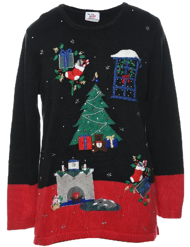 classic jacketChristmas Tree Print Jumper - S