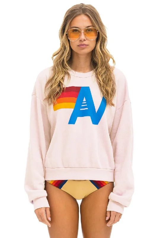 TIME-Limited Offer luxe gym hoodieLOGO RELAXED CREW SWEATSHIRT - LIGHT PINK