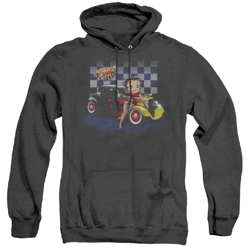 comfortable hooded sweatshirtBetty Boop Hot Rod Boop - Heather Pullover Hoodie