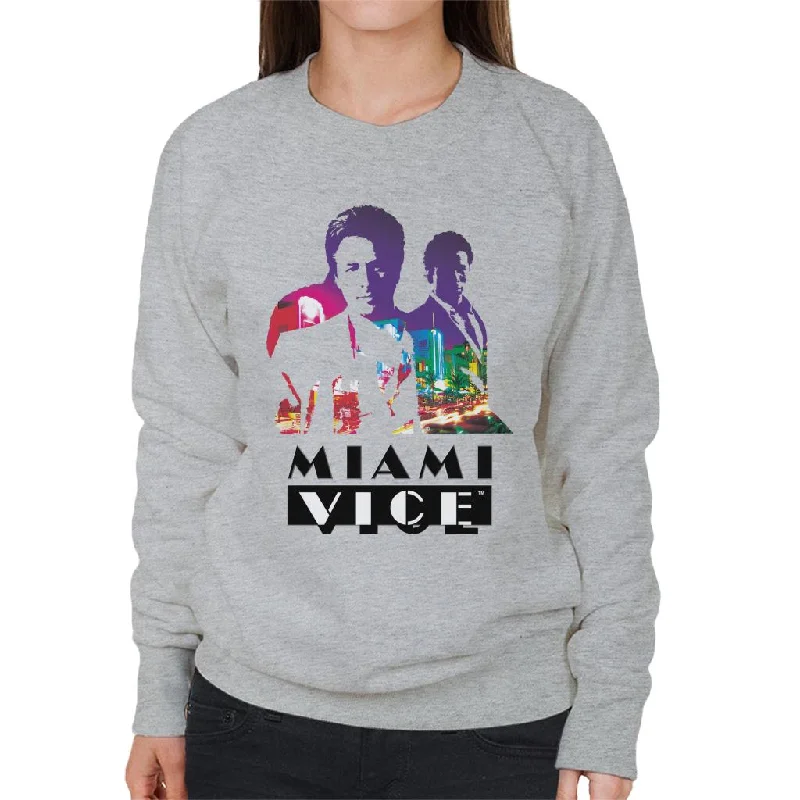 Steals and Deals versatile gym hoodieMiami Vice Sonny And Rico City Lights Silhouette Women's Sweatshirt