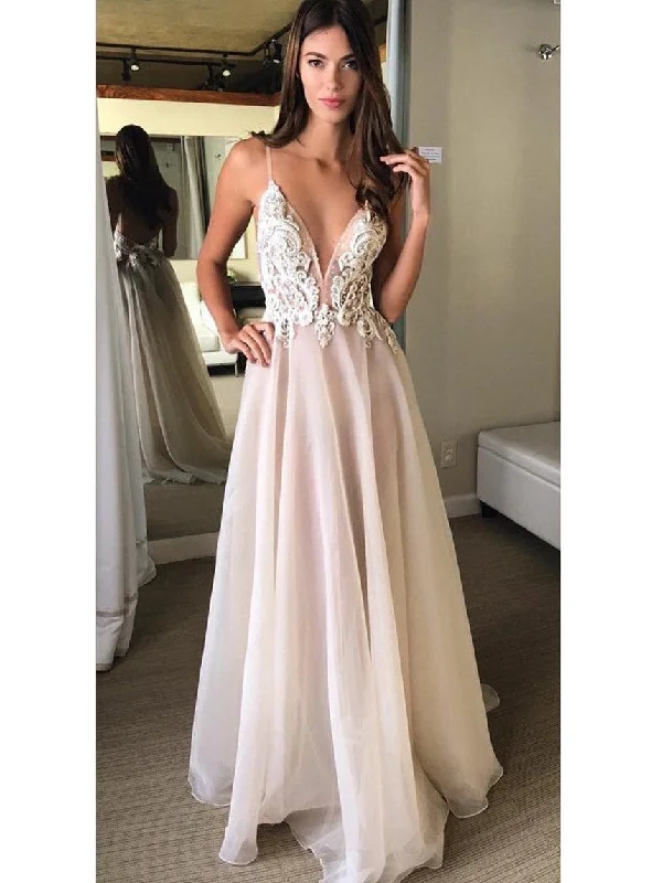 Overstock Sale Prom Dresses Chiffon White Lace Long Halter Prom Dress/Evening Dress #JKL034
