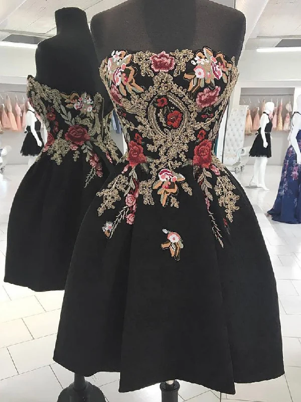 Price Rollback Little Black Dress Cute Homecoming Dresses A line Short Prom Dress Party Dress JK733