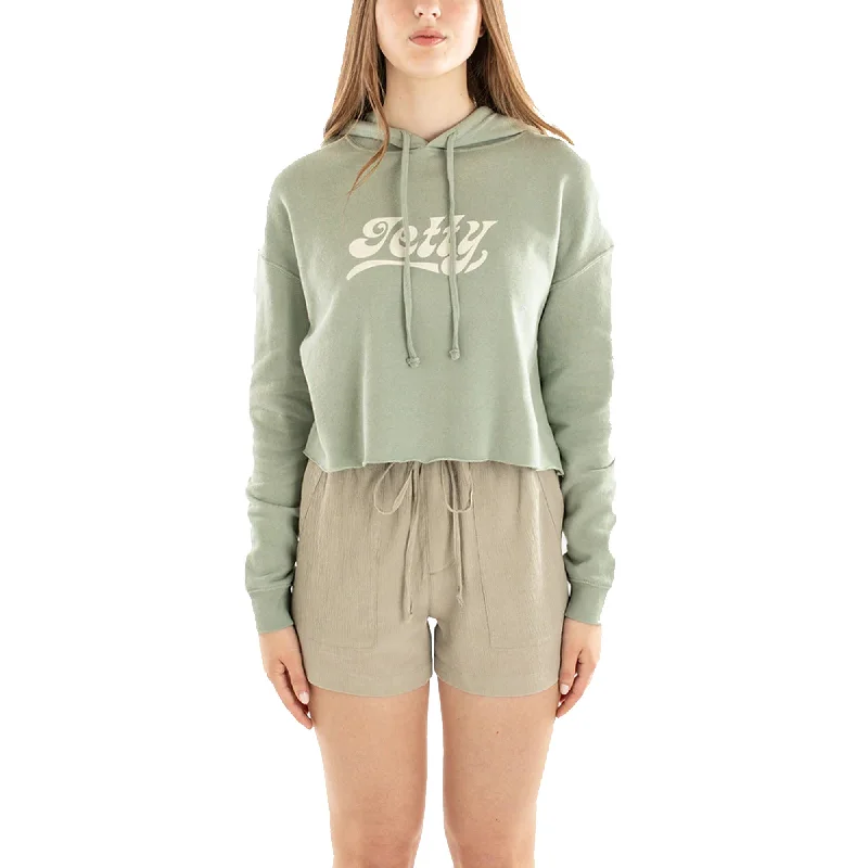 Price Slash casual zip-up sweatshirtJetty Seaspray Cropped Women's L/S Hoodie - Green