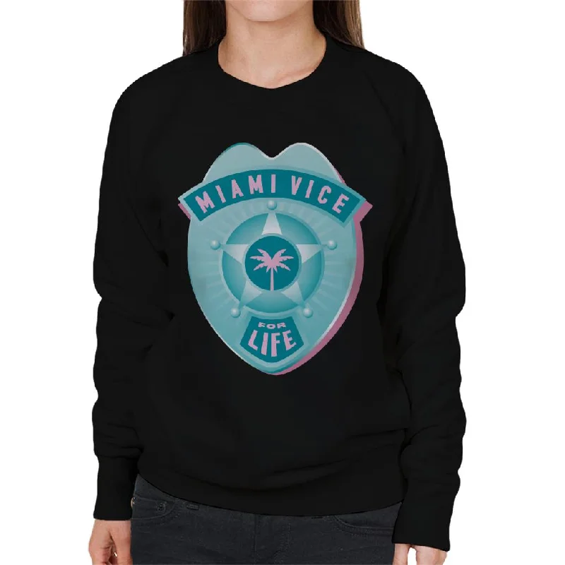 YEAR-End Clearance stylish performance hoodieMiami Vice For Life Police Badge Women's Sweatshirt