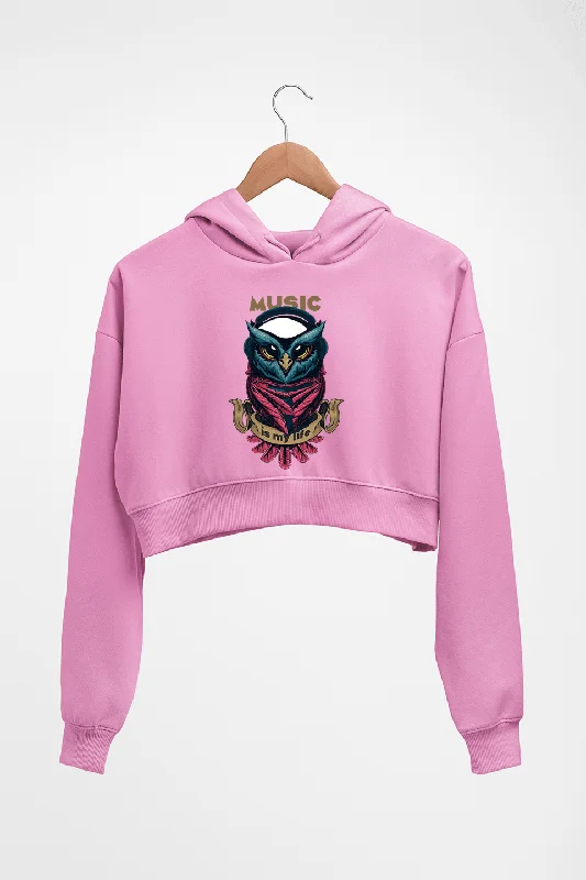 relaxed fit hoodieOwl Music Crop HOODIE FOR WOMEN