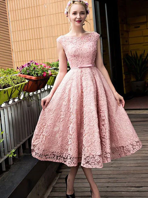 Today’s Special Homecoming Dress Lace-up Bowknot Tea-length Short Prom Dress Party Dress JKS031
