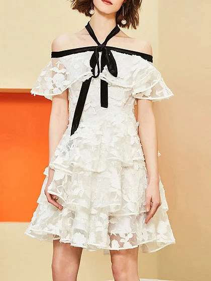 Fantastic Offers Chic Homecoming Dresses Off-the-shoulder A-line Short Prom Dress Lace Party Dress JK574
