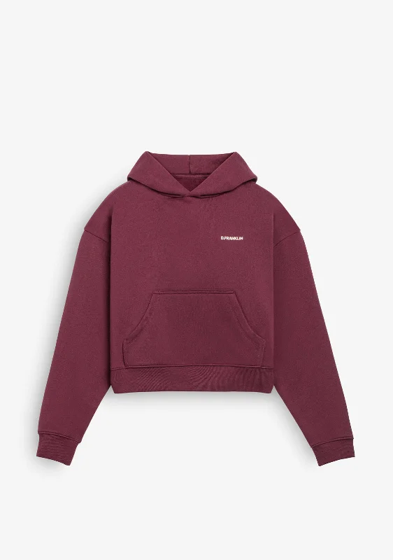 oversized sports sweatshirtWorldwide Crop Hoodie Wine