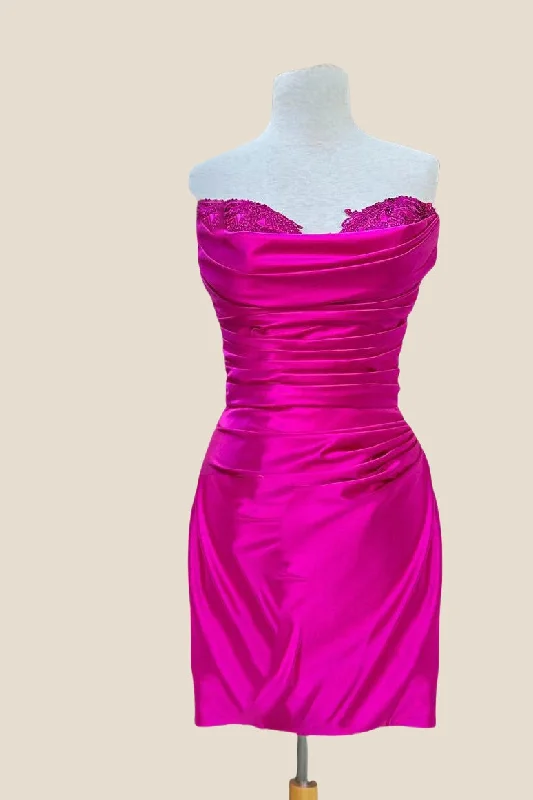 Weekend Special wrap dressSweetheart Hot Pink Ruched Tight Dress