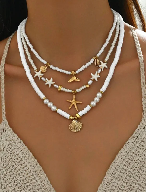 Time-Limited Offer casual dressOcean Charm Necklace - White