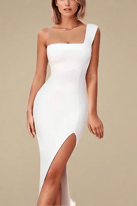Can't Miss tiered dressSelene Bodycon Midi Dress - Pearl White