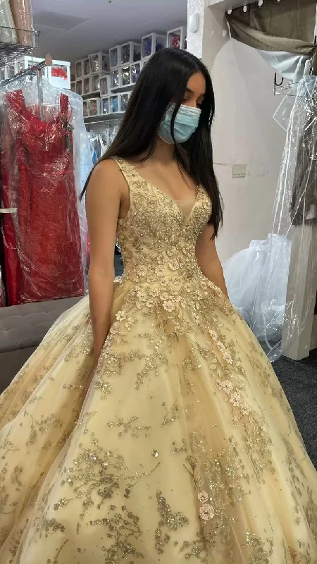 Limited Quantity trendy wrap dressLuxurious Champagne V Neck Quinceanera Dress Princess Dress Champagne Ball Gown Y593 Limited Quantity trendy wrap dressLuxurious Champagne V Neck Quinceanera Dress Princess Dress Champagne Ball Gown Y593
