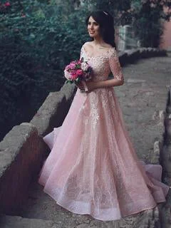Don’t Miss Out Sexy Prom Dresses Off-the-shoulder Floor-length Pink Prom Dress/Evening Dress JKL146