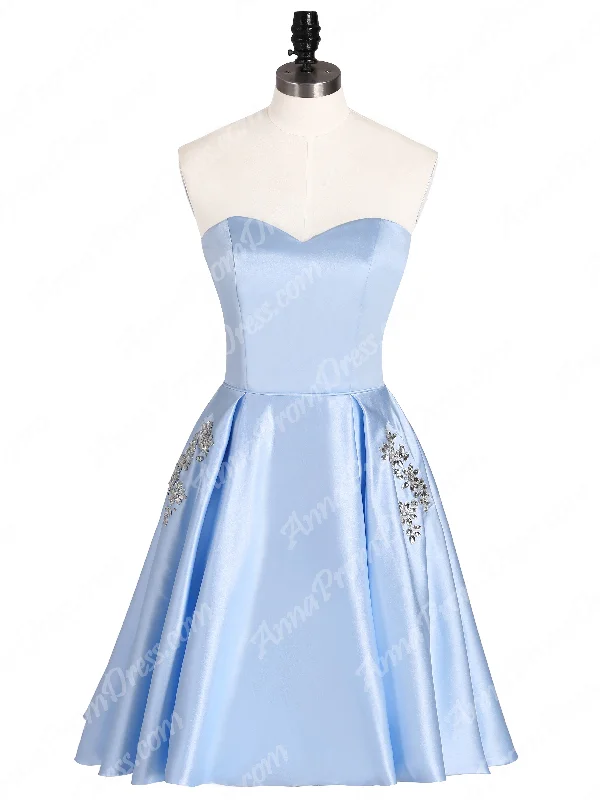 Limited Edition Beautiful Homecoming Dresses Strapless Simple Cheap Short Prom Dress Party Dress JKS323