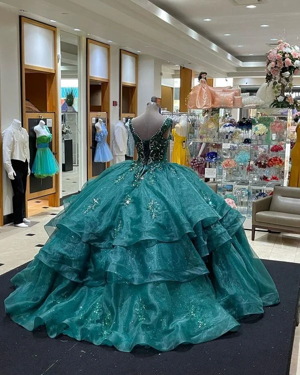 TIME-Limited Offer floral dressBall Gown Birthday Dress Lace Up Sweet 16 Dress Y1229
